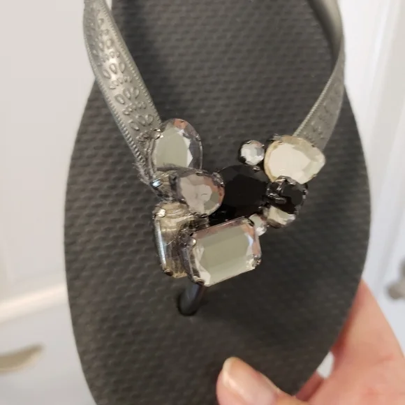 J.Crew embellished accent Flip flops size 9 casual, comfy - Picture 2 of 7